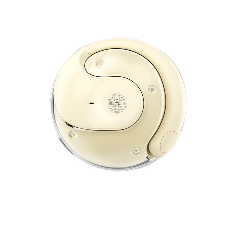 "Svarta trådlösa Bluetooth-öronsnäckor med AI för översättning och klart ljud, perfekt för resor och arbete."