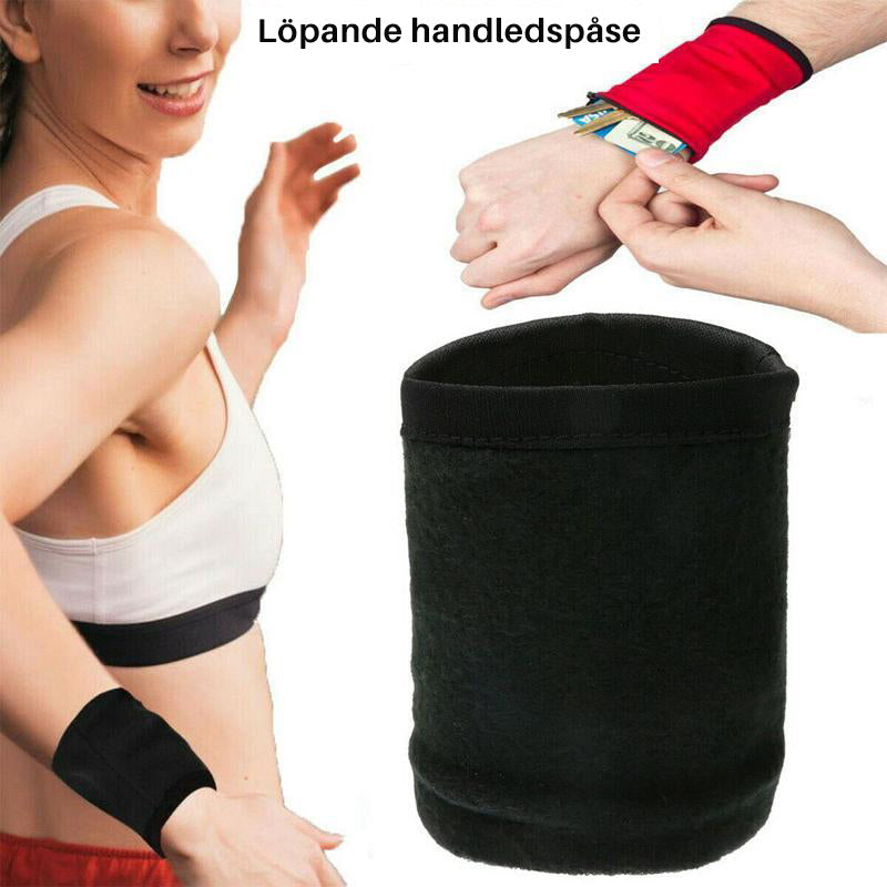 Svettband för sport med dragkedja, unisex, i svart, röd, blå. Mjukt material, säker förvaring. Perfekt för träning.