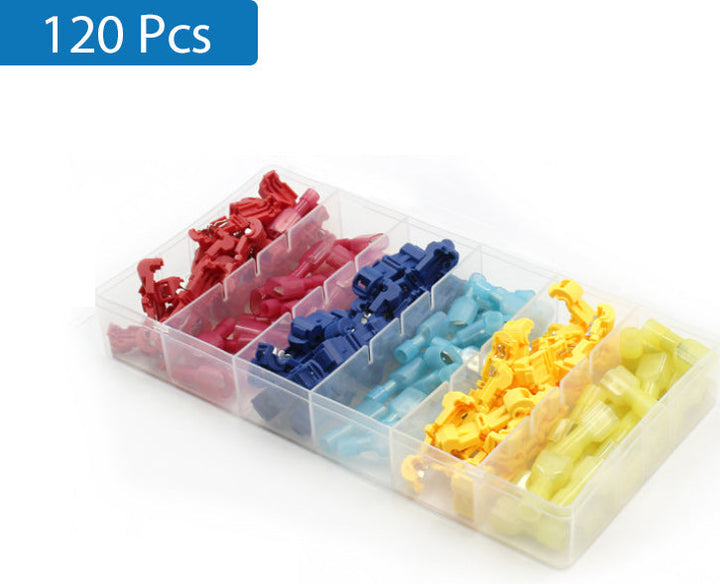 "T-Tap kabelanslutningssats med färgkodade kontakter, enkel anslutning för ledningsreparationer, 60/120/240 delar"