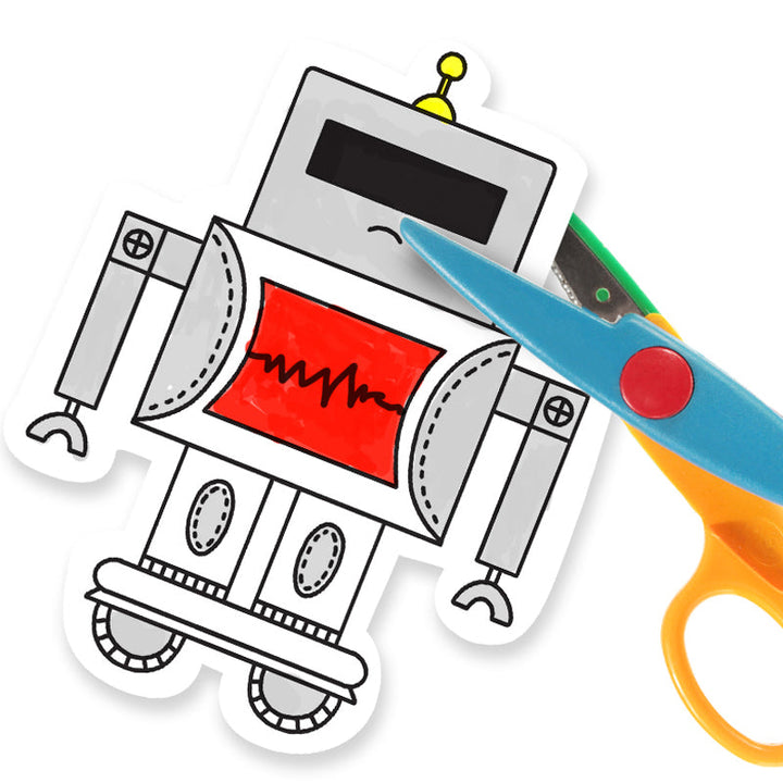 "Teckningsrulle för barn med roliga motiv, fordon, djurvärld och dinosaurier, främjar kreativitet och lärande."