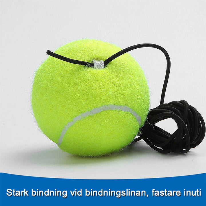 Tennis tränare för hemträning, blå, PE-material, med boll och elastiskt rep; förbättrar tennisteknik hemma.