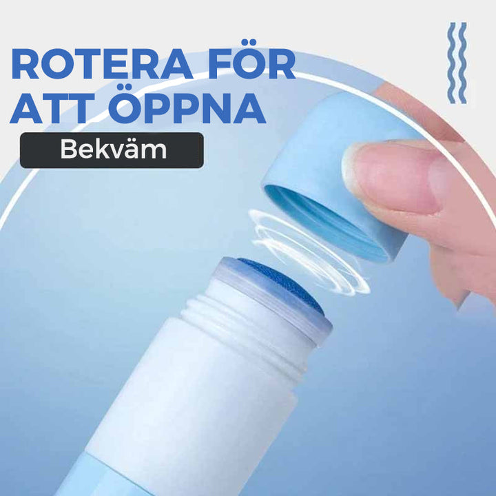 "Termisk korrigeringspenna med brytkniv i plast, kompakt 85x25mm, lätt att bära, idealisk för säker informationsförstörelse."