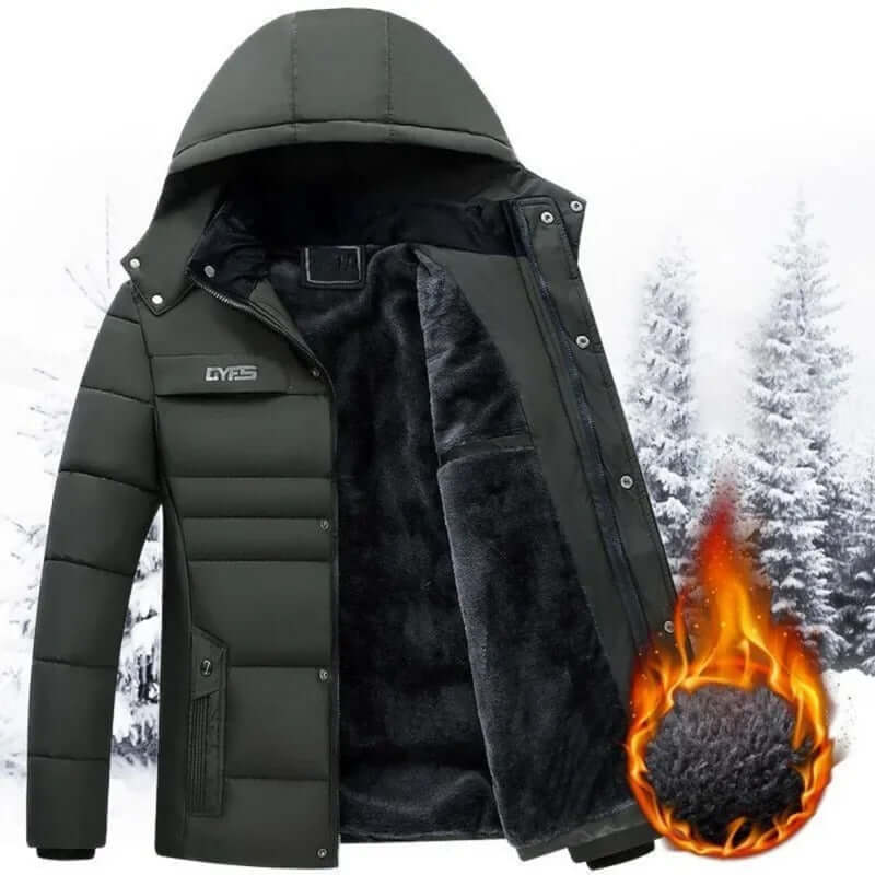 Thermal Hooded - jacka för män – Stil och Komfort i Kallt Väder - Glowseva