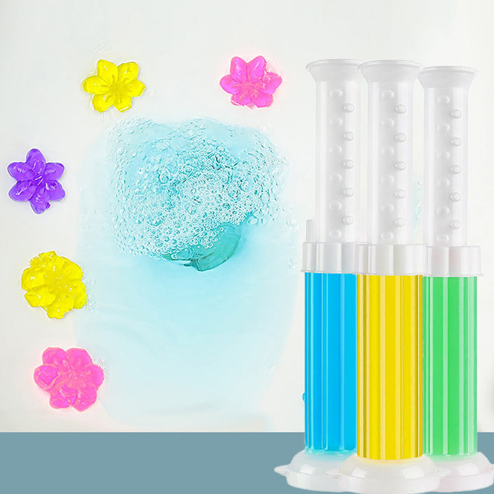 "Toalettrengöringsgel i flera färger för fräschhet och hygien, 80g långvarig effekt i badrum, enkel applicering."