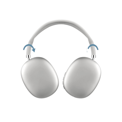 "Trådlös Bluetooth 5.0 hörlurar med justerbart huvudband, svarta vadderade öronkåpor och kristallklar ljudkvalitet."