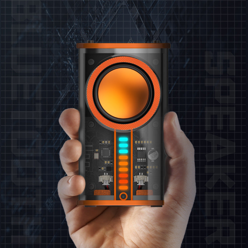 Trådlös Bluetooth-högtalare med LED-ljus, transparent akryl, färgrik ljusshow. Perfekt för alla tillfällen.