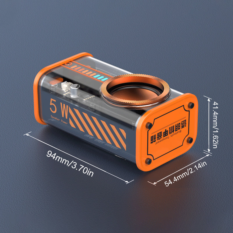 Trådlös Bluetooth-högtalare med LED-ljus, transparent akryl, färgrik ljusshow. Perfekt för alla tillfällen.