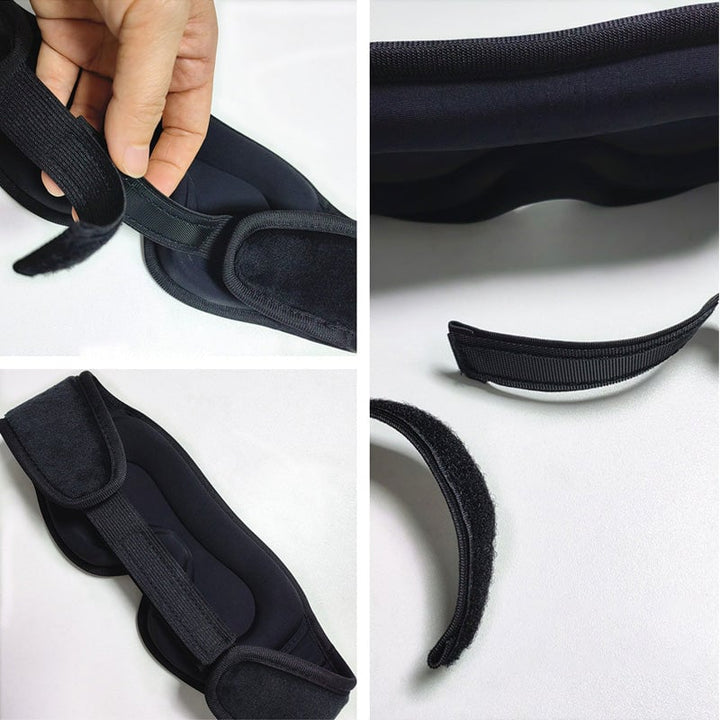 "Trådlös Bluetooth-sömnmask i mjuk velour för avkoppling, blockerar ljus, lyssna på musik. Perfekt för resor och meditation."