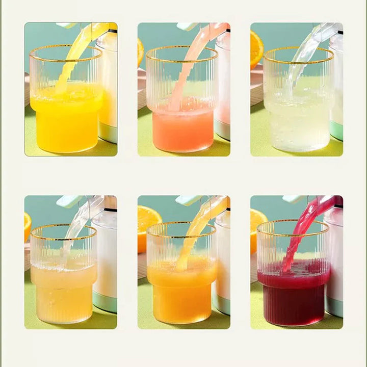 "Trådlös elektrisk juicepress med modern kompaktdesign för enkel och snabb juicning av frukter och grönsaker."