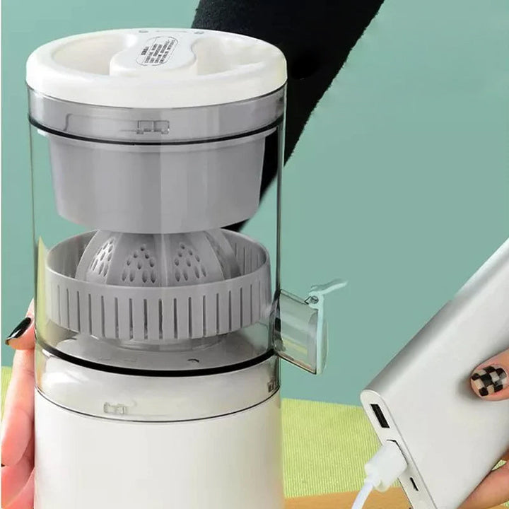 "Trådlös elektrisk juicepress med modern kompaktdesign för enkel och snabb juicning av frukter och grönsaker."