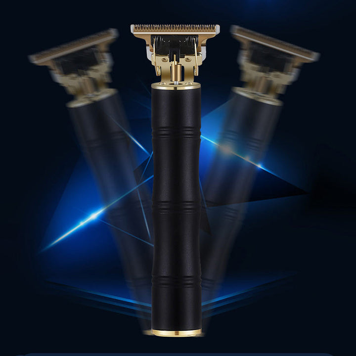 "Trådlös herrhårtrimmer med sylvasst T-blad, USB-laddning, två lägen och säker R-bladsdesign för precis grooming."