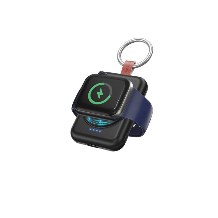 "Trådlös magnetisk Apple Watch-laddare, kompakt design, svart och vit, för enkel och bekväm laddning."