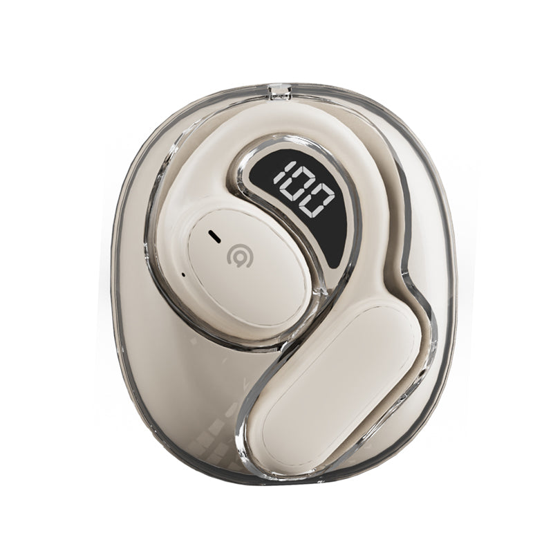 "Trådlösa benledning Bluetooth hörlurar, ergonomisk design, hudfärgad, idealisk för bekväm och medveten ljudupplevelse."