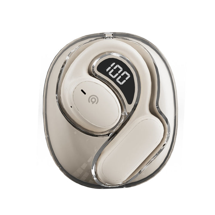 "Trådlösa benledning Bluetooth hörlurar, ergonomisk design, hudfärgad, idealisk för bekväm och medveten ljudupplevelse."