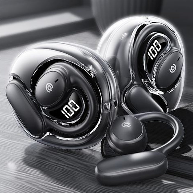 "Trådlösa benledning Bluetooth hörlurar, ergonomisk design, hudfärgad, idealisk för bekväm och medveten ljudupplevelse."