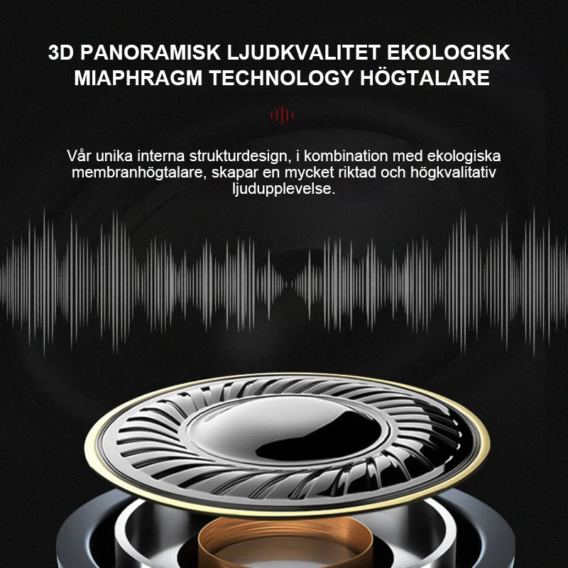 "Trådlösa benledningshörlurar med ergonomisk design, bekväm passform för alla aktiviteter, Bluetooth-anslutna."