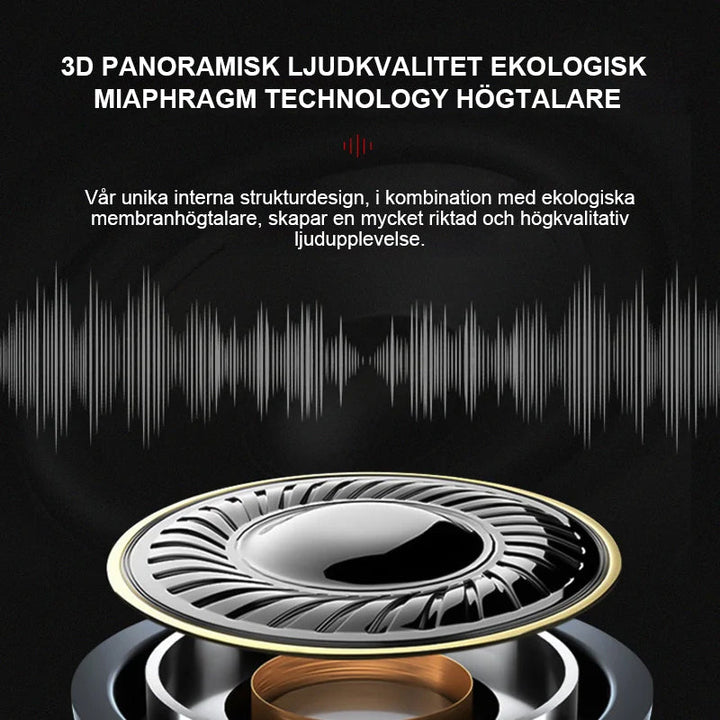 "Trådlösa benledningshörlurar med ergonomisk design, bekväm passform för alla aktiviteter, Bluetooth-anslutna."