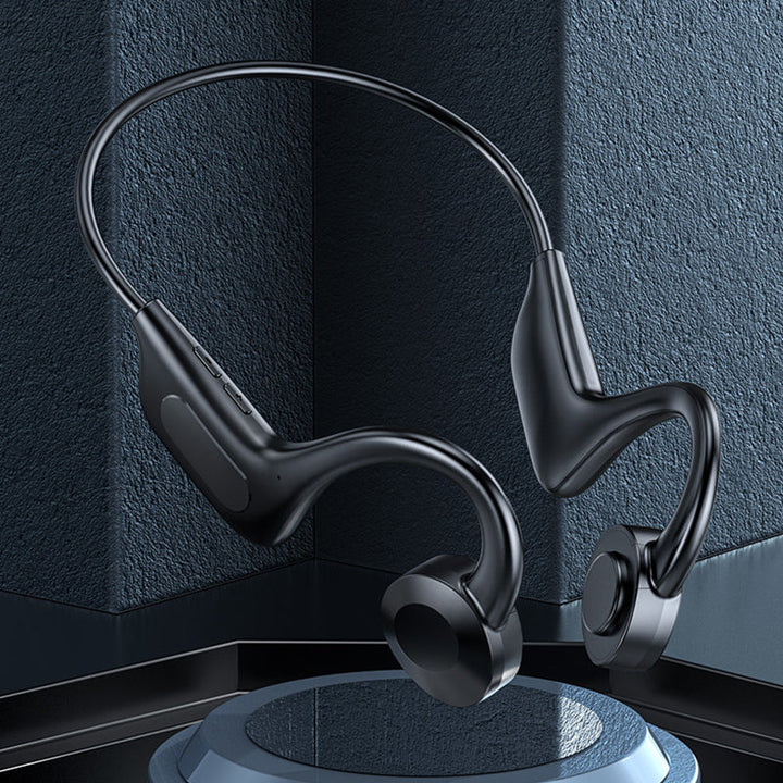 "Trådlösa benledningshörlurar med ergonomisk design, bekväm passform för alla aktiviteter, Bluetooth-anslutna."