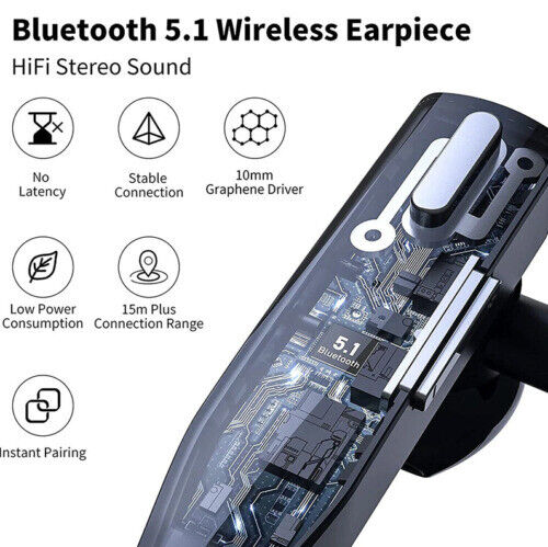 "Trådlöst Bluetooth 5.1 headset med svart ergonomisk design och bommikrofon, erbjuder avancerad brusreducering och hög komfor
