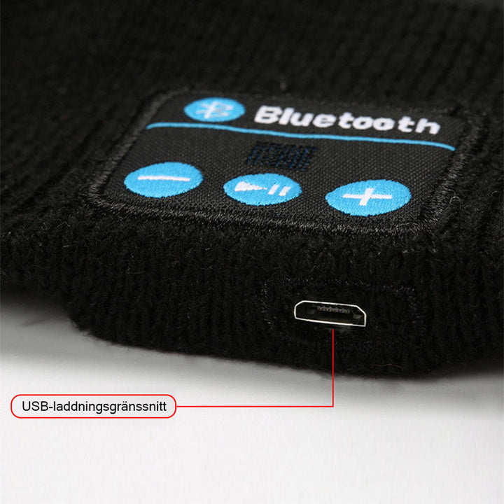 Trådlöst Bluetooth-huvudband i fleece, grått, för män och kvinnor, bekväm passform, idealiskt för träning och sömn.