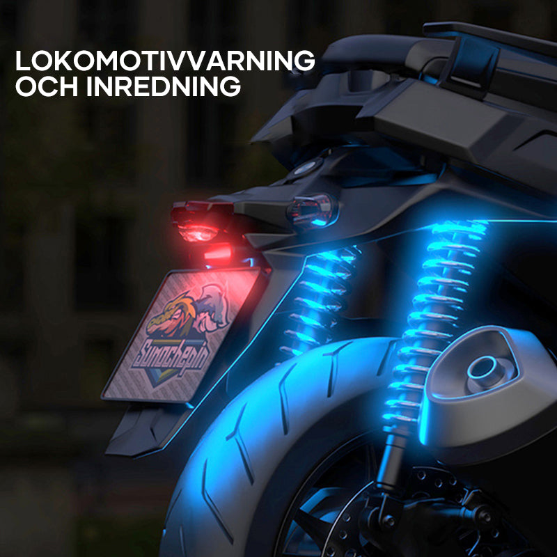 Trådlöst LED-stroboskopljus, hög ljusstyrka, mångfärgat, vattentåligt design för utomhusbruk. Perfekt för kvällsäventyr.