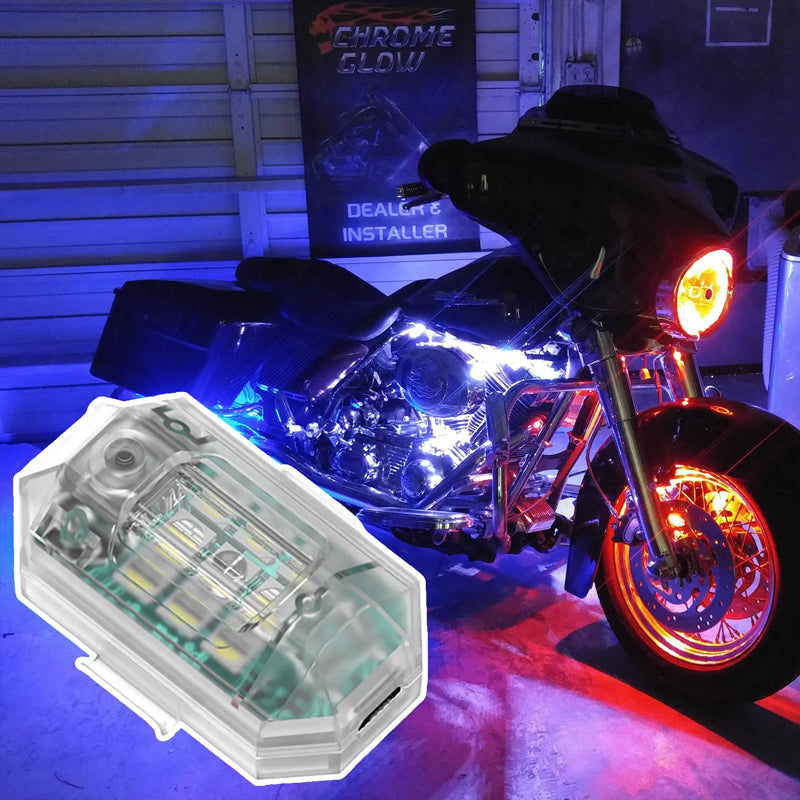 Trådlöst LED-stroboskopljus, hög ljusstyrka, mångfärgat, vattentåligt design för utomhusbruk. Perfekt för kvällsäventyr.