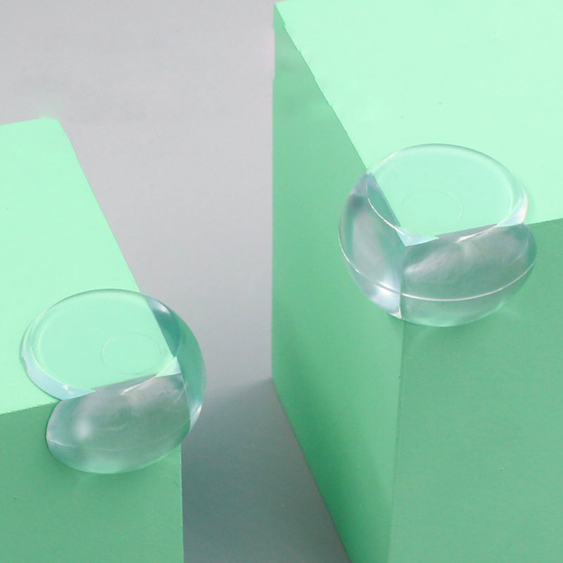 "Transparenta barnsäkerhetsskydd av silikon för bordshörn, mjuka och robusta, perfekta för skarpa kanter i hemmet."