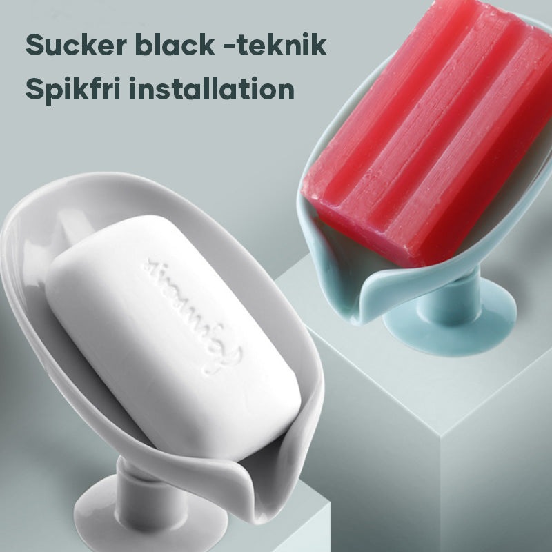 "Tvålkopp med dränering, mintgrön och grå, modern V-form design, dräneringsfunktion, hållbart ABS-material."