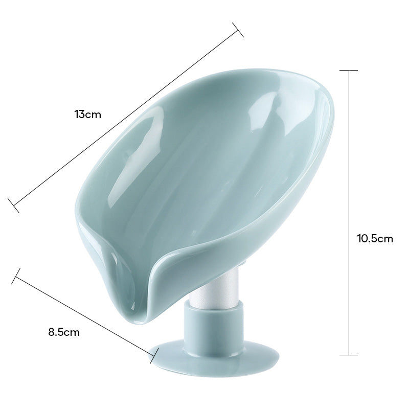 "Tvålkopp med dränering, mintgrön och grå, modern V-form design, dräneringsfunktion, hållbart ABS-material."