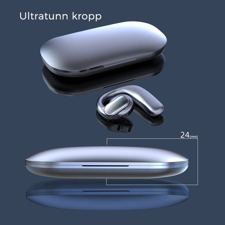 "TWS trådlösa benledning öronsnäckor med ergonomiska öronkrokar för säker passform och öppen örondesign, perfekt för sport."