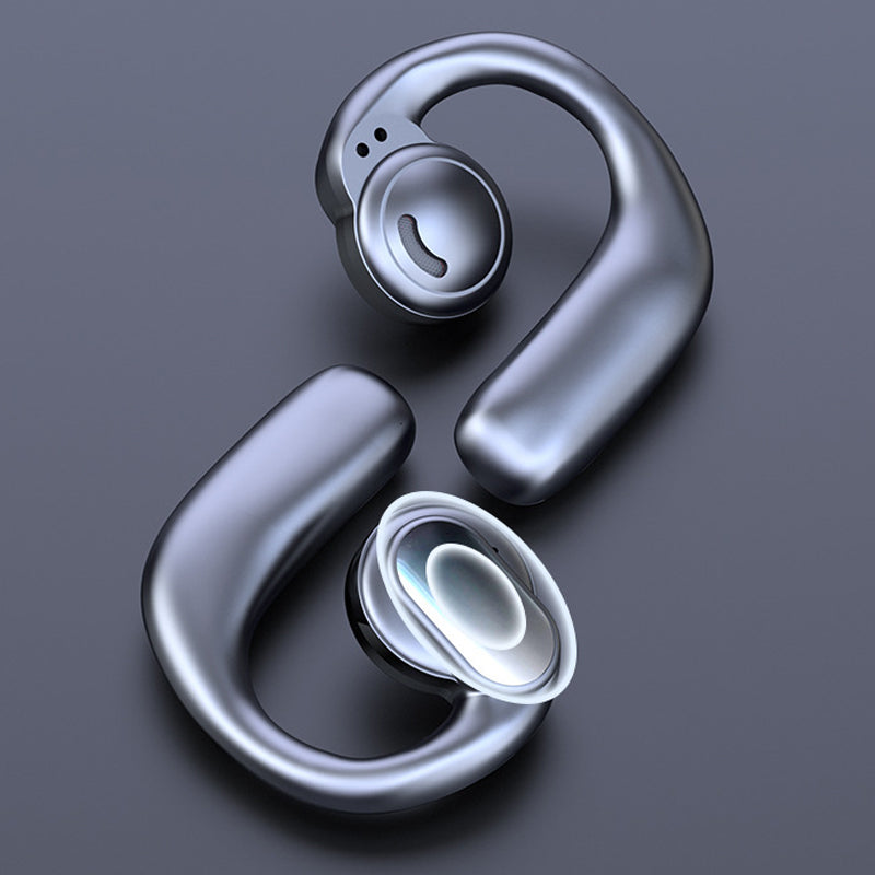 "TWS trådlösa benledning öronsnäckor med ergonomiska öronkrokar för säker passform och öppen örondesign, perfekt för sport."