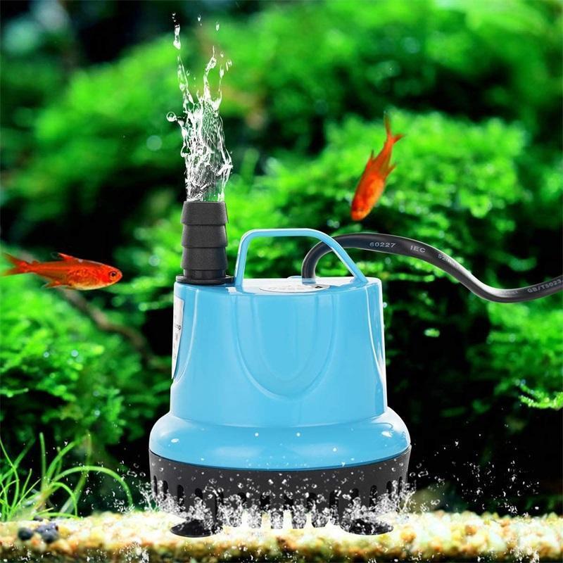 "Tyst dränkbar vattenpump för akvarium, kompakt design, idealisk för vattenlandskap, akvarium och fontäner."
