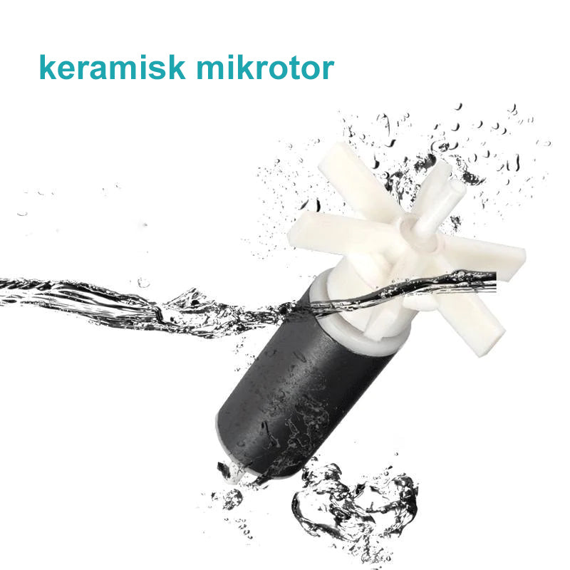 "Tyst dränkbar vattenpump för akvarium, kompakt design, idealisk för vattenlandskap, akvarium och fontäner."
