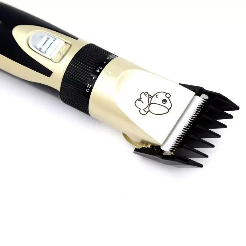Tystgående Pälstrimmer för Hund - Hundtrimmer med Tillbehör (Guld/Svart) - Glowseva