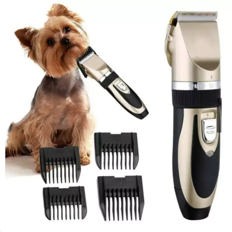 Tystgående Pälstrimmer för Hund - Hundtrimmer med Tillbehör (Guld/Svart) - Glowseva