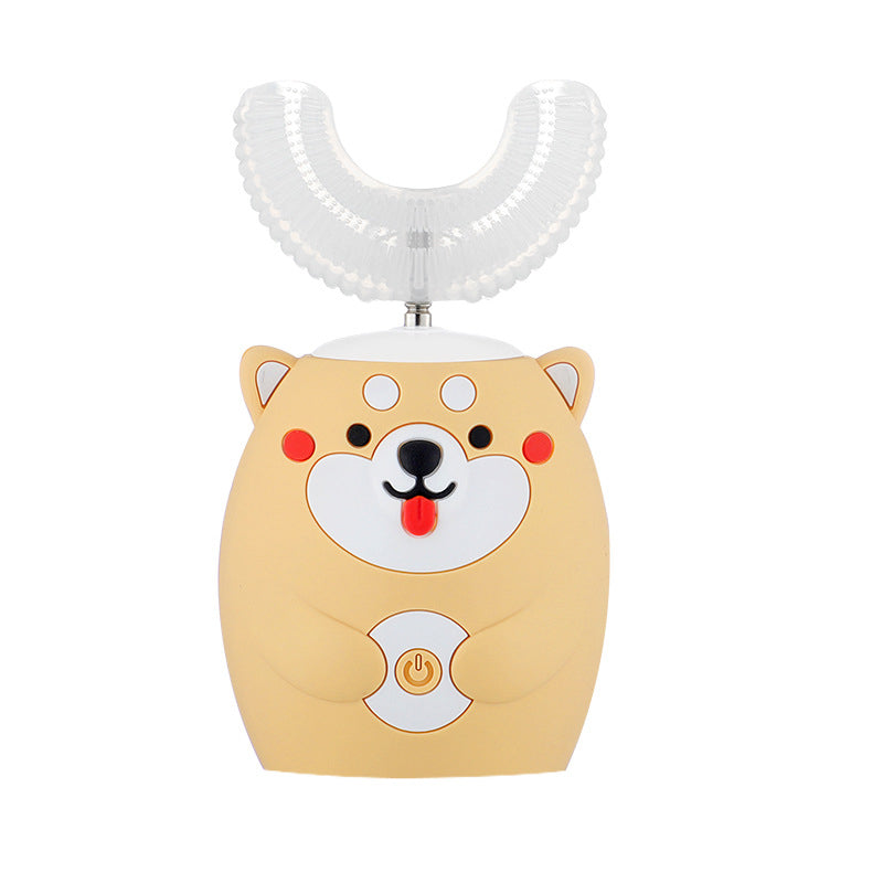 "U-formad elektrisk tandborste för barn, 360° rengöring, olika färger; rolig och säker tandvård med silikon"