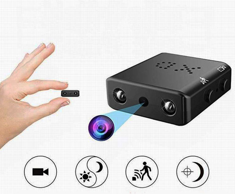 "Ultrakompakt mikro HD-spionkamera med 1080P Full-HD, nattvision och rörelsedetektion, perfekt för diskret övervakning."