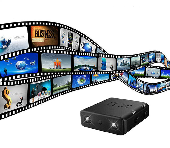 "Ultrakompakt mikro HD-spionkamera med 1080P Full-HD, nattvision och rörelsedetektion, perfekt för diskret övervakning."