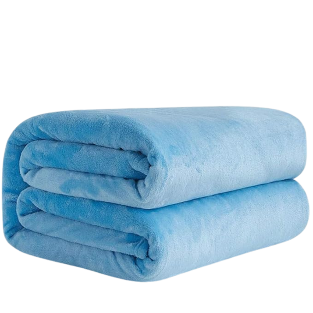 "Ultramjuk korall fleece flanellfilt, enfärgad, idealisk för hemmet. Perfekt som mysfilt, överkast eller sofföverdrag."