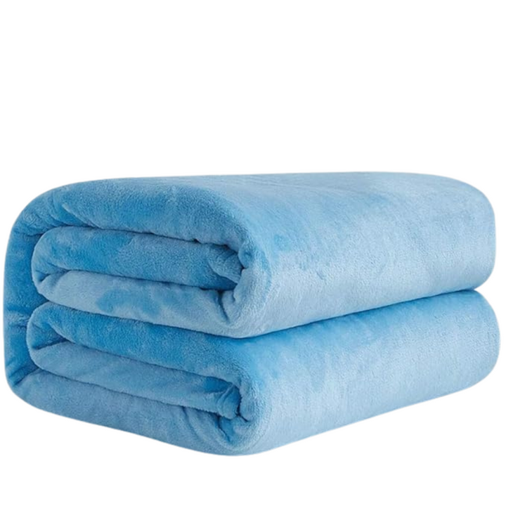 "Ultramjuk korall fleece flanellfilt, enfärgad, idealisk för hemmet. Perfekt som mysfilt, överkast eller sofföverdrag."