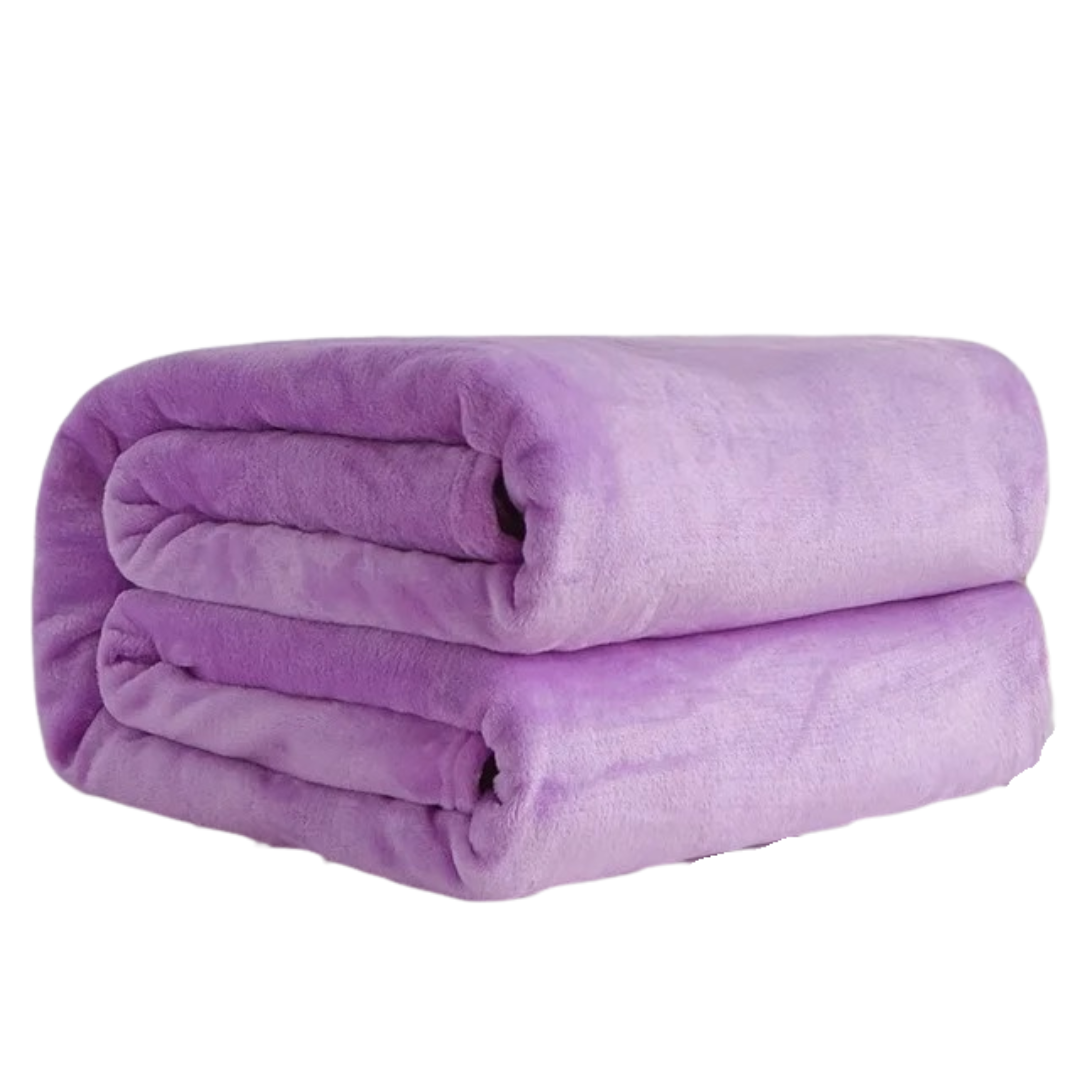 "Ultramjuk korall fleece flanellfilt, enfärgad, idealisk för hemmet. Perfekt som mysfilt, överkast eller sofföverdrag."