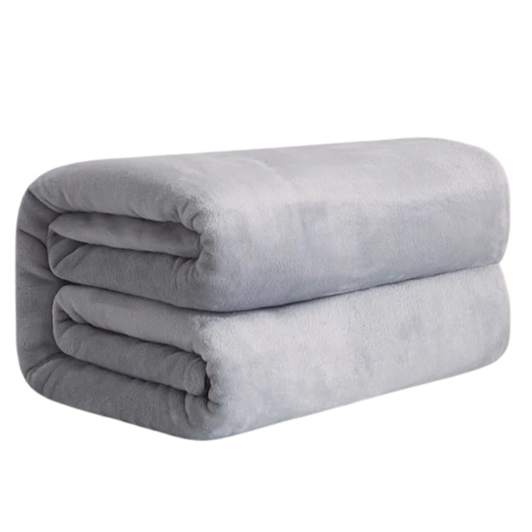 "Ultramjuk korall fleece flanellfilt, enfärgad, idealisk för hemmet. Perfekt som mysfilt, överkast eller sofföverdrag."
