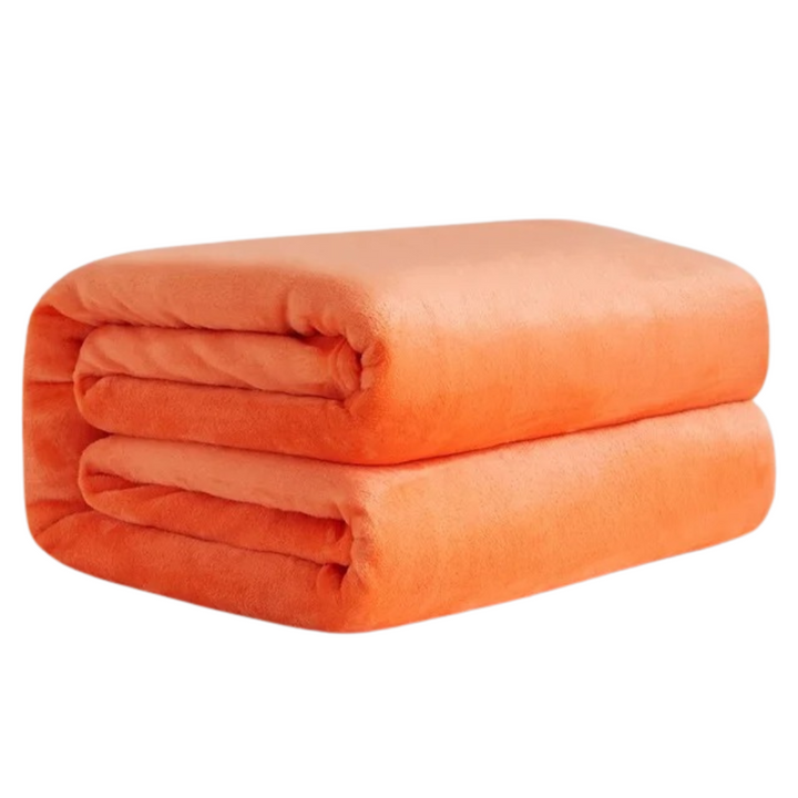"Ultramjuk korall fleece flanellfilt, enfärgad, idealisk för hemmet. Perfekt som mysfilt, överkast eller sofföverdrag."
