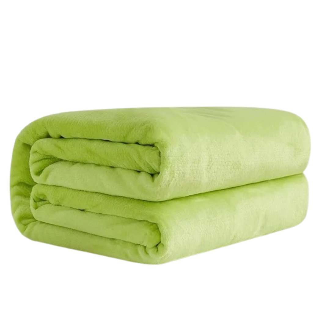 "Ultramjuk korall fleece flanellfilt, enfärgad, idealisk för hemmet. Perfekt som mysfilt, överkast eller sofföverdrag."