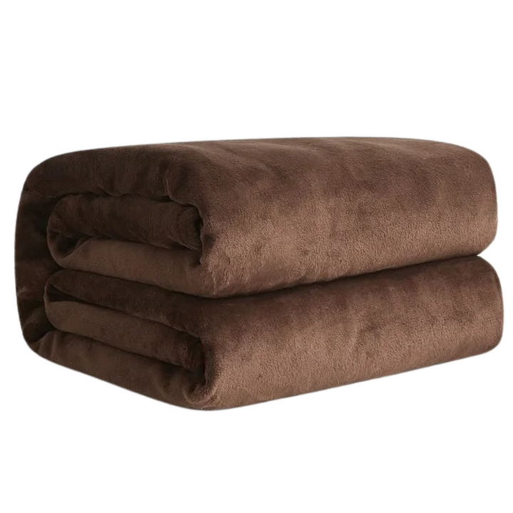"Ultramjuk korall fleece flanellfilt, enfärgad, idealisk för hemmet. Perfekt som mysfilt, överkast eller sofföverdrag."