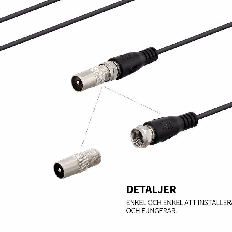 "Ultratunn digital HDTV-antenn för 4K-TV, lång räckvidd, svart och diskret design, enkel installation för fria TV-kanaler."