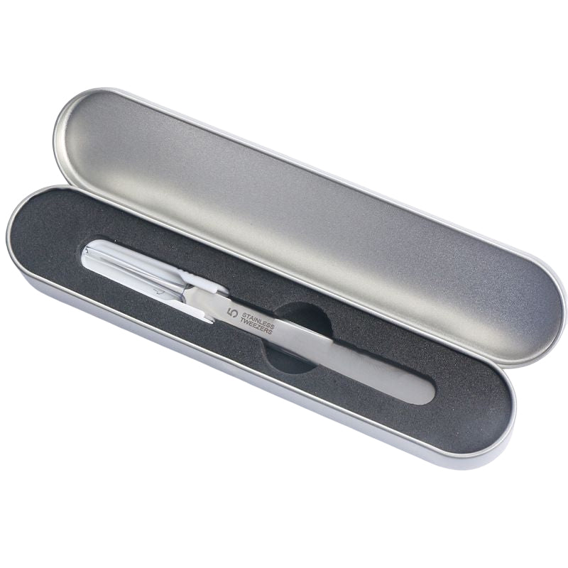 "Ultratunn tysk pincett i rostfritt stål för ansiktsvård, spetsig design, bekväm att använda, hög precision och kvalitet."