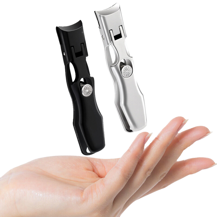 "Ultravass kolstålnagelklippare i silver med bred öppning, perfekt för tjocka naglar och ergonomisk design."