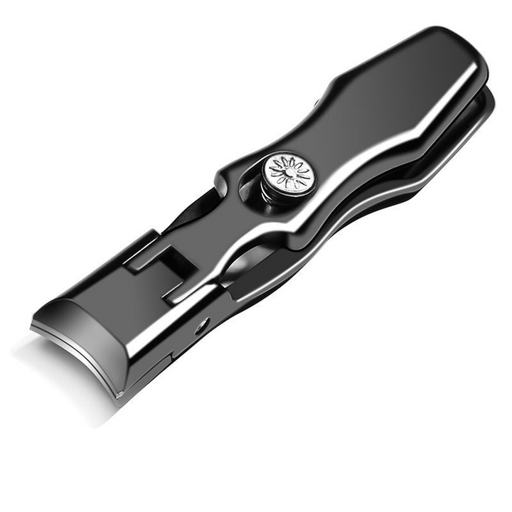 "Ultravass kolstålnagelklippare i silver med bred öppning, perfekt för tjocka naglar och ergonomisk design."