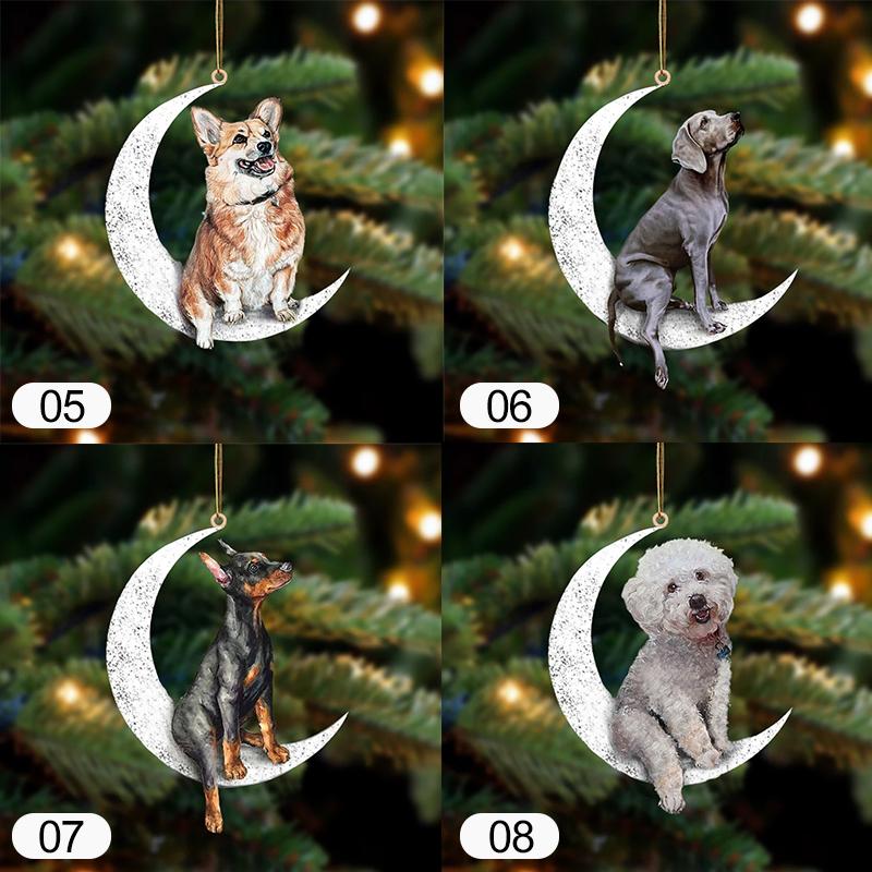 "Unik tvåsidig hängande prydnad i glimmerplast, färgglad och iögonfallande, perfekt som inredningsdetalj eller julpynt."